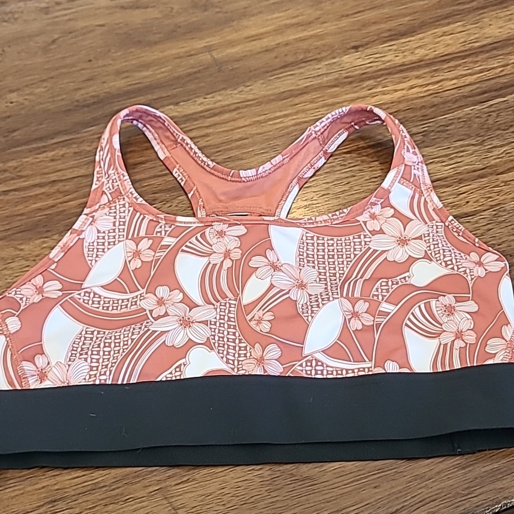 VICTORIAS SECRET Floral Racerback Sports Bra Sz Large
